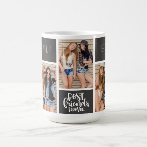 Best Friends Forever XOXO Trendy Photo Collage Coffee Mug