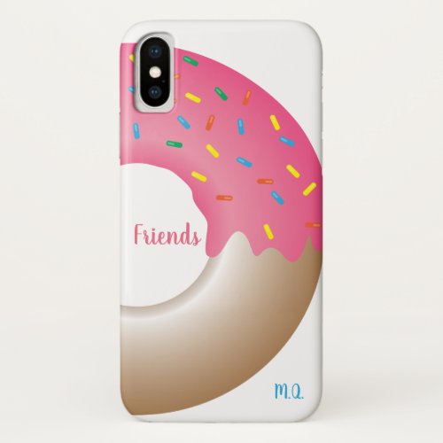 Best Friends  Friends Half  Donut Illustration iPhone X Case