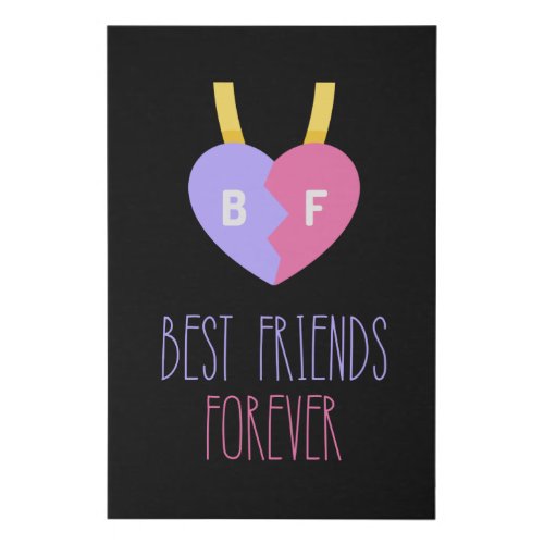 Best Friends Friendship BFF Faux Canvas Print