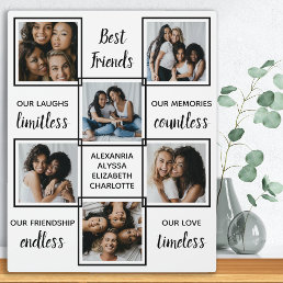 Best Friends Friendship Gift Unique Photo Collage Plaque