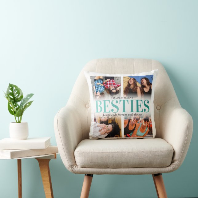 Best Friends | Friendship Photo Throw Pillow (Chair)