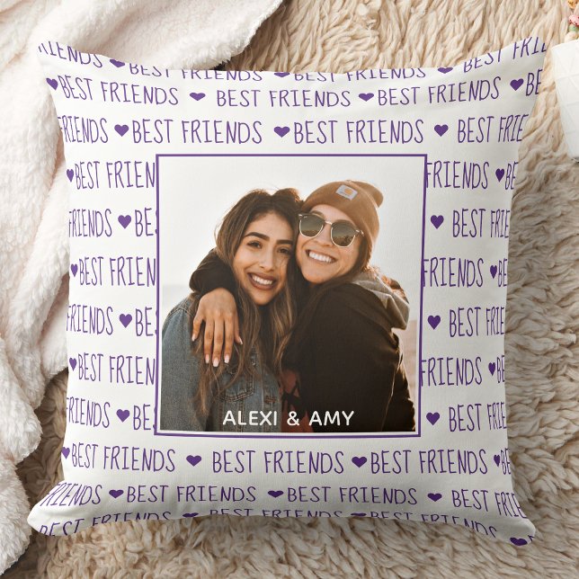 Best Friends Friendship Photo Throw Pillow (Creator Uploaded)