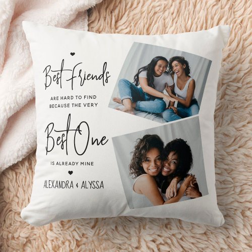 Best Friends Friendship Quote Friend Photo Throw Pillow