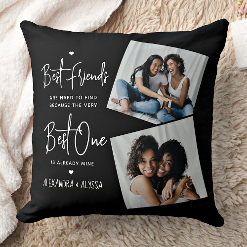 Best Friends Friendship Quote Personalized Photos Throw Pillow