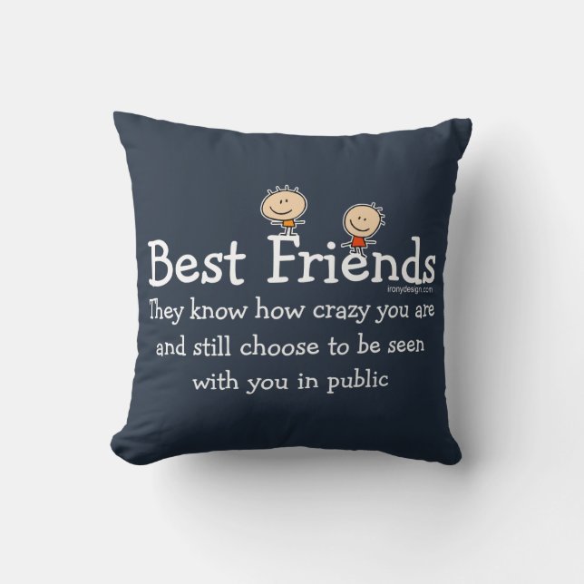Best Friends Funny Poem Throw Pillow (Front)