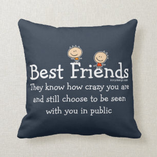 Best Friends Funny Poem Throw Pillow