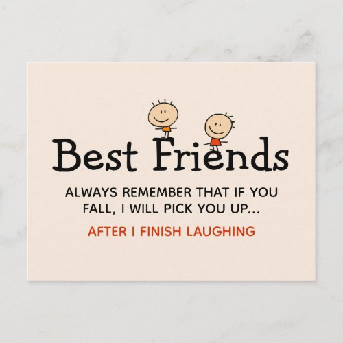 Best Friends Funny Quote Postcard