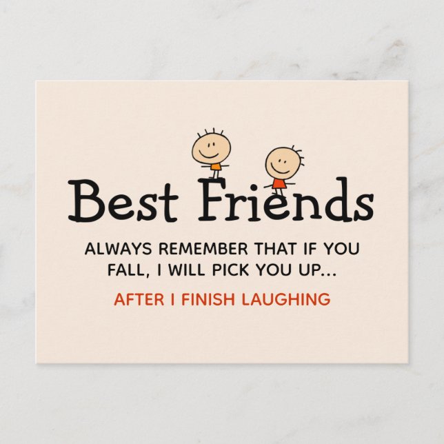 Best Friends Funny Quote Postcard (Front)