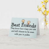 Best Friends Funny Saying Card (Yellow Flower)