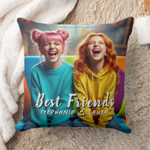 Best Friends Funny Throw Pillow