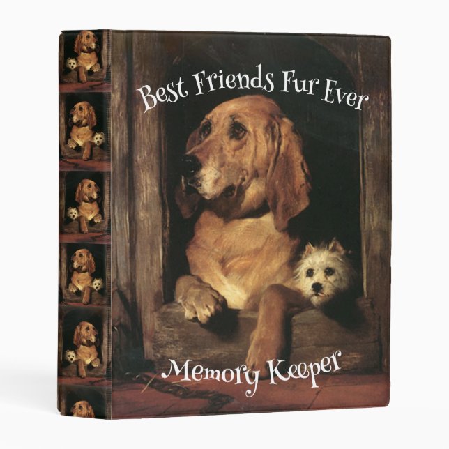 Best friends fur ever Dog print 3 Ring Binder (Front/Spine)