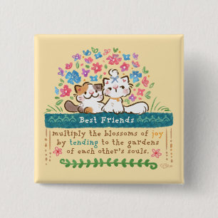 Best Friends’ Gardens - Paisley & Mignon Cats Button