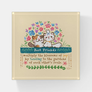 Best Friends’ Gardens - Paisley & Mignon Cats Paperweight