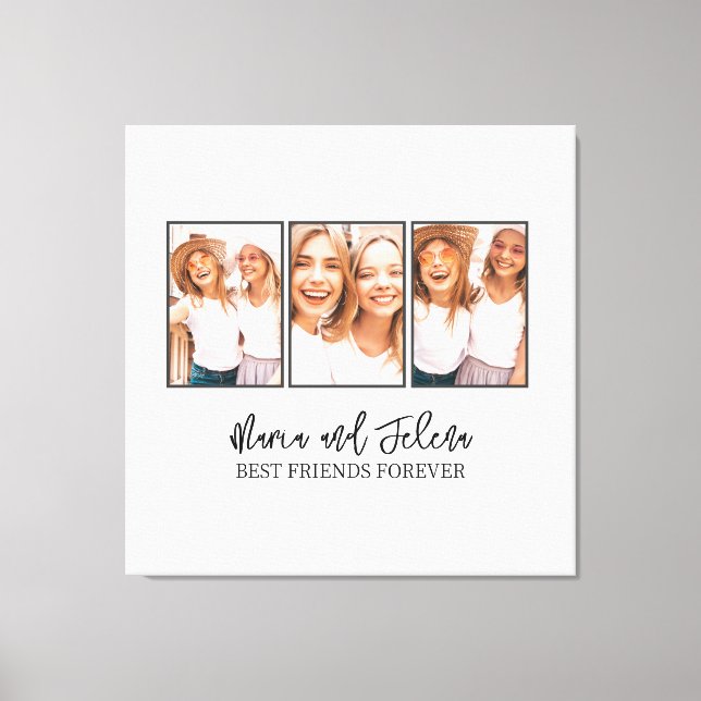 Best Friends Gift BFF Photo Collage Canvas Print (Front)