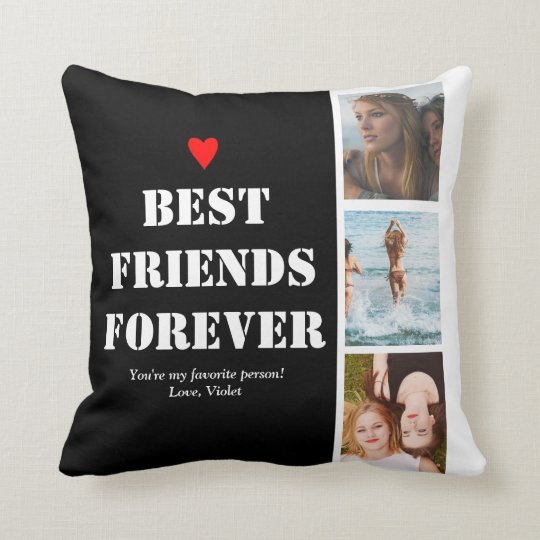 Best Friends Gift Customizable Photo Collage BFF Throw Pillow