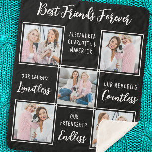 Best Friends Gift Friendship Poem Custom 5 Photo  Sherpa Blanket