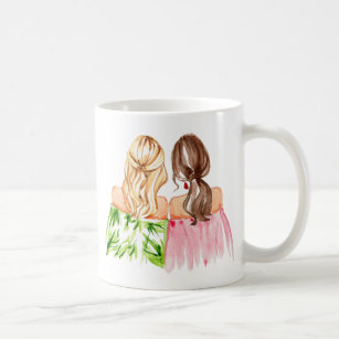 Best Friends Gift Mug Blonde and Brunette