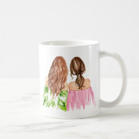 Best Friends Gift Mug Redhead and Brunette