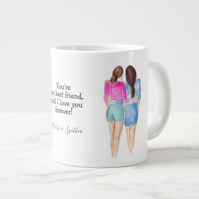 Best Friends Gift Mug Two Brunettes (Front Right)