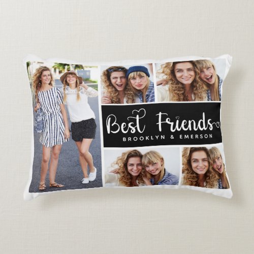 Best Friends Gift Photo Collage Accent Pillow