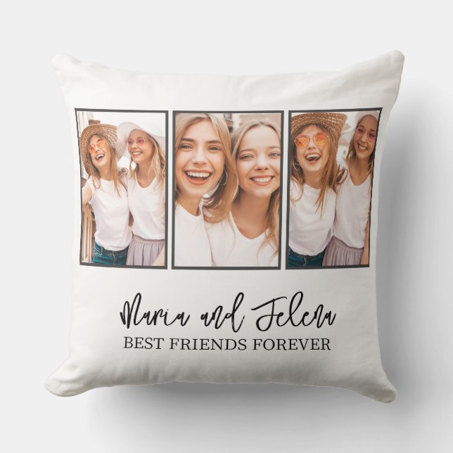Best Friends Gift Photo Collage  Throw Pillow (Front)