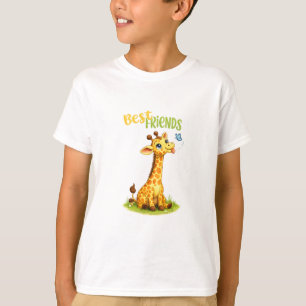 Best Friends Giraffe – Cute Kids Animal Illustrati T-Shirt