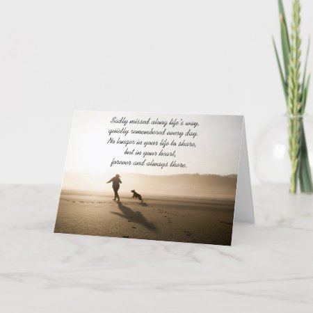 Best Friends Girl And Dog On Beach Card