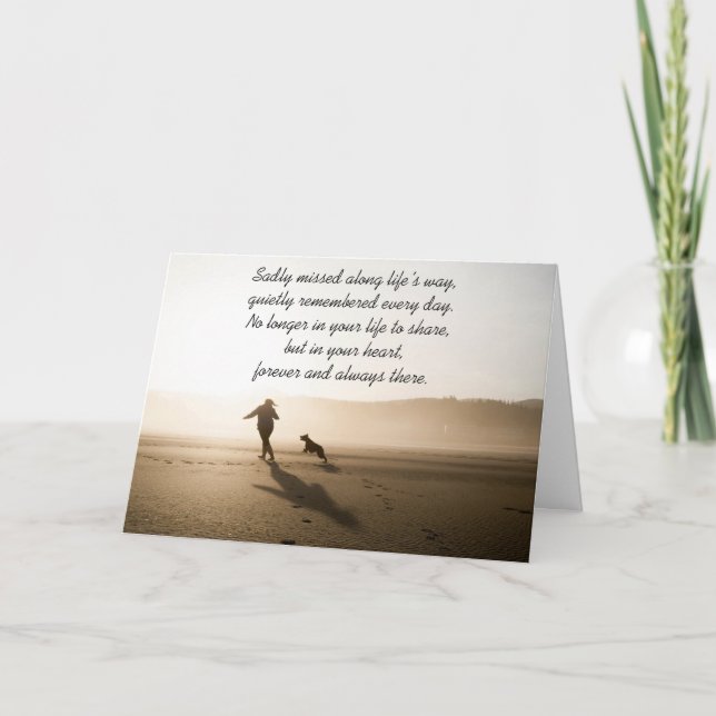 Best Friends Girl and Dog on Beach Card (Front)