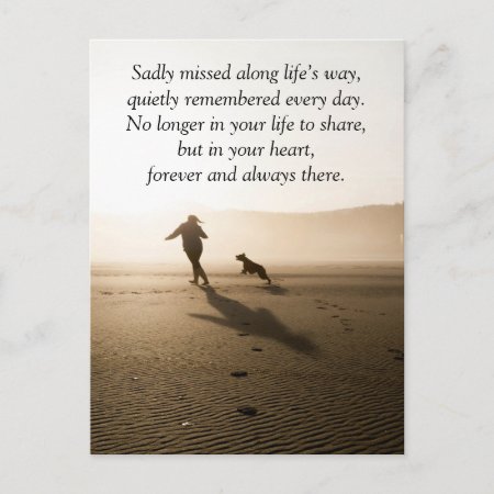 Best Friends Girl And Dog On Beach Postcard