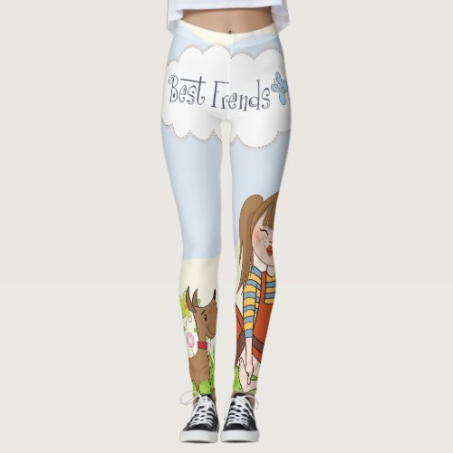 Best Friends Girl And Her Dog Leggings