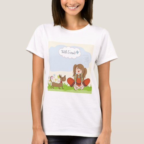 Best Friends Girl And Her Dog T_Shirt