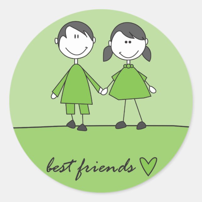 best friends green sticker (Front)