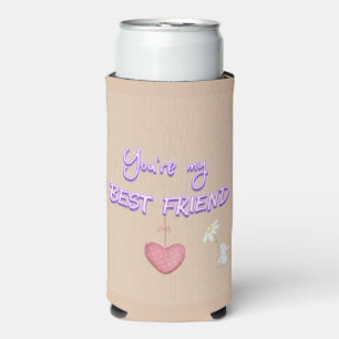 Best Friends Hanging Heart Seltzer Can Cooler