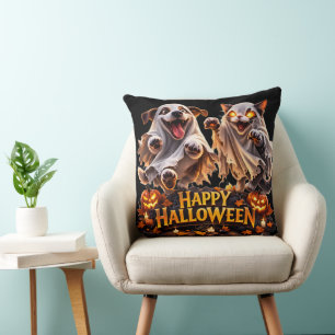 Best friends happy Halloween decorative Throw Pillow