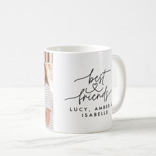 Best friends heart script photo elegant modern coffee mug
