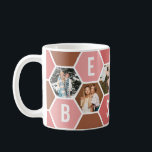 Best Friends honeycomb 6 Photo collage Coffee Mug<br><div class="desc">Change the text on this mug to the word and font style of your choice using the design tool. Click on the "personalize this" design button to change out the text.</div>