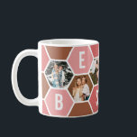 Best Friends honeycomb 6 Photo collage Coffee Mug<br><div class="desc">Change the text on this mug to the word and font style of your choice using the design tool. Click on the "personalize this" design button to change out the text.</div>
