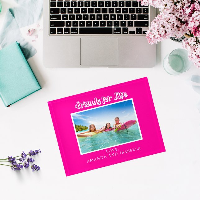 Best friends hot pink BFF photo names girl Paperweight (Creator Uploaded)