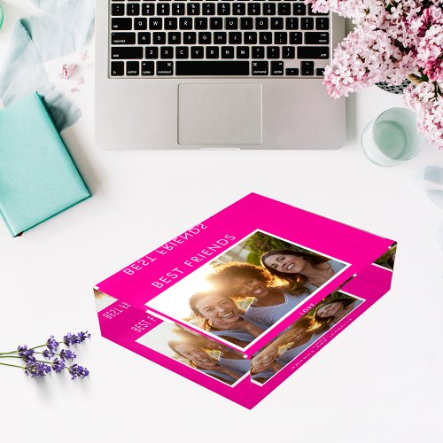 Best friends hot pink BFF photo names Paperweight