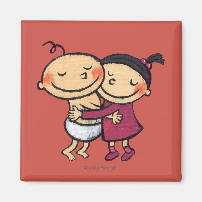 Best Friends Hugging Magnet (Front)