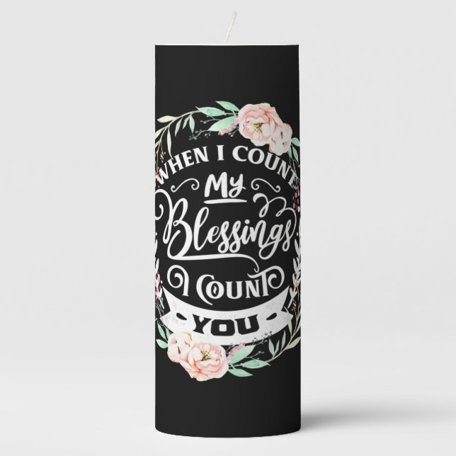 Best Friends I Count You Pillar Candle (Front)