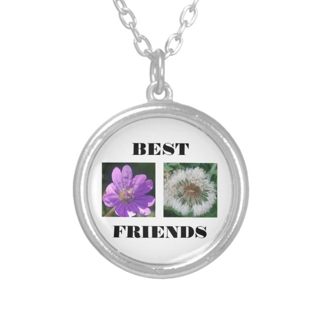 Best Friends Image Template Silver Plated Necklace (Front)
