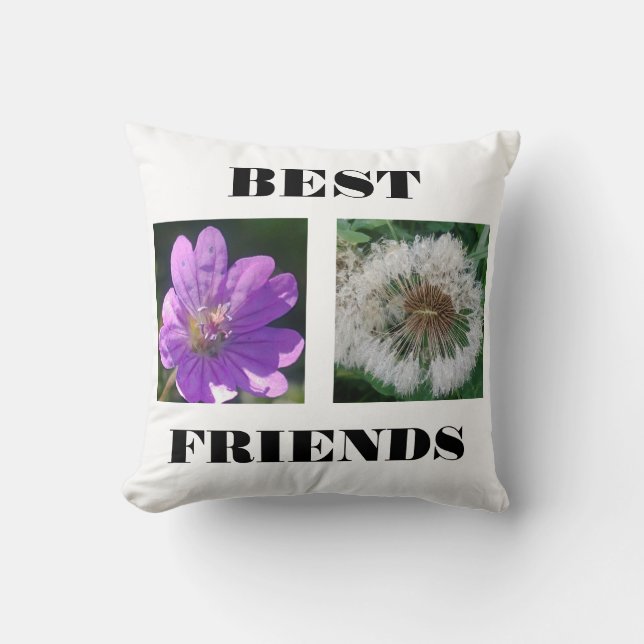Best Friends Image Template Throw Pillow (Front)