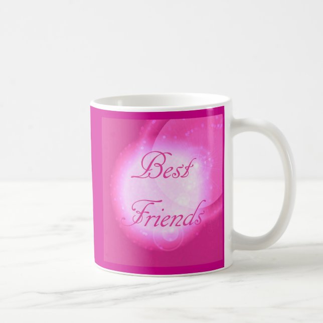 "Best Friends" in Hot Pink Coffee Mug (Right)