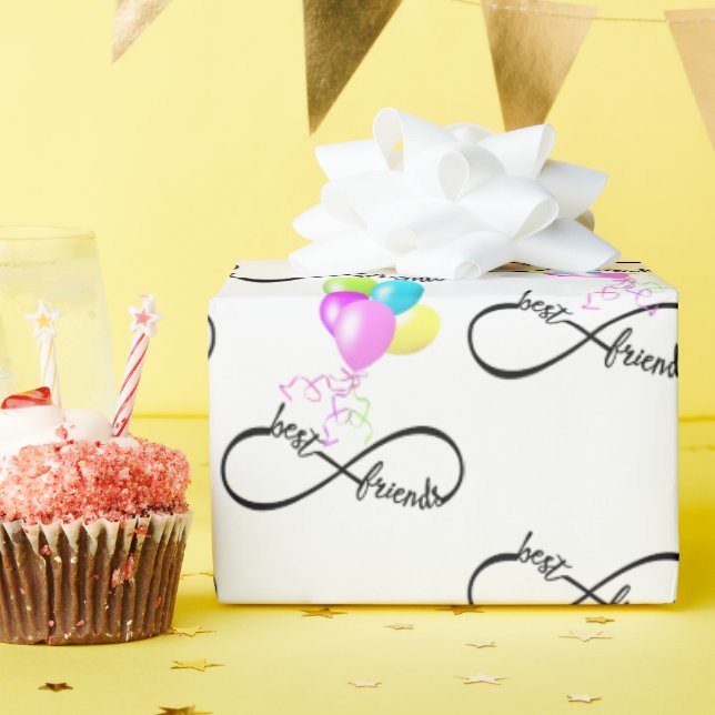 Best Friends Infinity Design Wrapping Paper (Birthday Party)