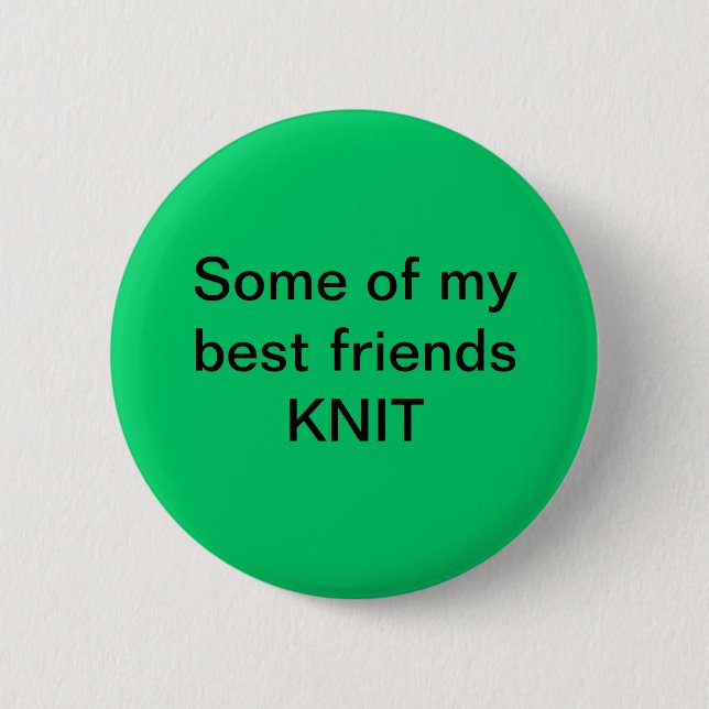 Best friends knit pinback button (Front)