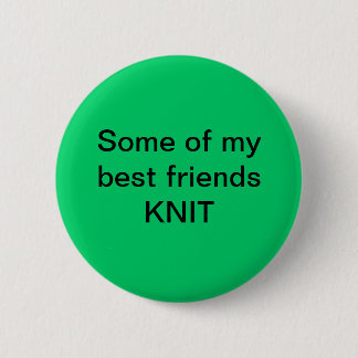 Best friends knit pinback button