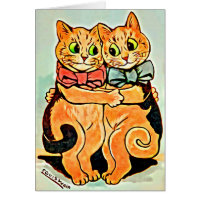BEST FRIENDS - Louis Wain Cats Greeting Card