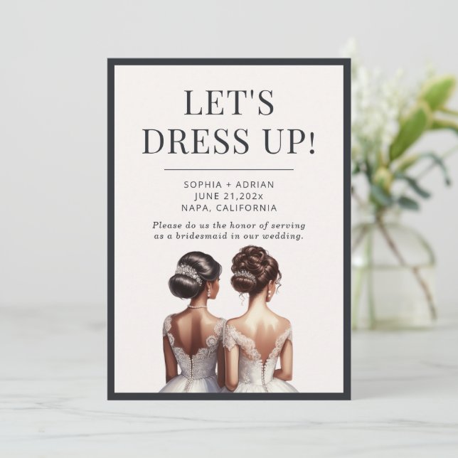 Best Friends Maid of Honor Bridesmaid Proposal Invitation (Standing Front)