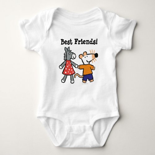 Best Friends Maisy and Dotty Hold Hands Baby Bodysuit